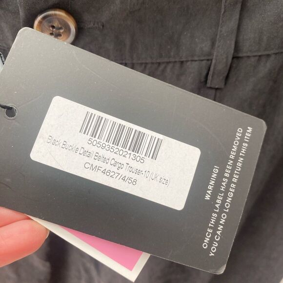 NWT Pretty Little Thing Buckle Cargo Pants Womens 6 Streetwear Skater Urban Y2K - Picture 8 of 13